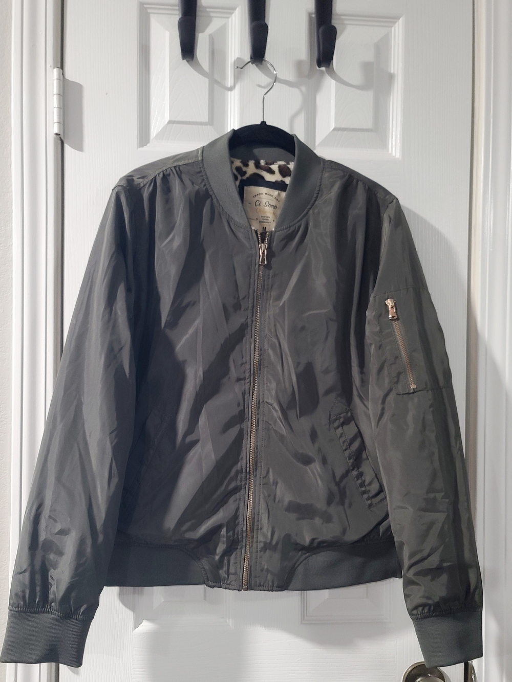 Ci Sono Originals Bomber Jacket Women's Gray Size Medium